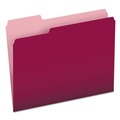 Just Launched | Pendaflex 152 1/3 BUR 1/3-Cut Tabs Assorted Letter Size Colored File Folders - Burgundy/Light Burgundy (100/Box) image number 0