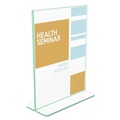 Office Presentation Supplies | Deflecto 5991790 8.5 in. x 11 in. Insert Superior Image Premium Green Edge Sign Holders - Clear/Green image number 3