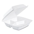 Just Launched | Dart 85HT3R 8.38 in. x 7.78 in. x 3.25 in. 3-Compartment Foam Hinged Lid Containers (200/Carton) image number 2