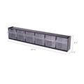 Boxes & Bins | Deflecto 20604OP Tilt Bin 23.63 in. x 3.63 in. x 4.5 in. Interlocking Multi-Bin Storage Organizer - Black/Clear image number 4