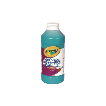 Crayola 71662 Artista II 16 oz. Bottle Washable Tempera Paint - Turquoise