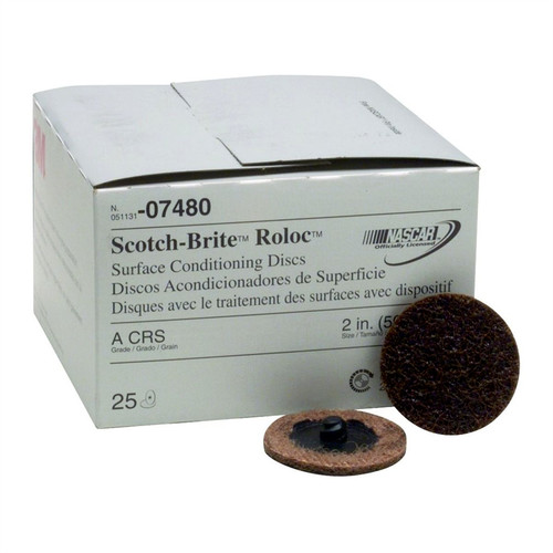 3M | 3M 7480 25-Piece Coarse 2 in. Scotch-Brite Roloc Surface Conditioning Disc Set image number 0