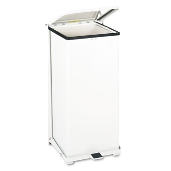 Rubbermaid Commercial FGST24EPLWH 13 gal. Defenders Heavy-Duty Steel Step Can - White