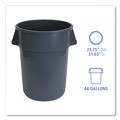 Trash & Waste Bins | Boardwalk 3485199 44-Gallon Round Plastic Waste Receptacle - Gray image number 3