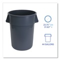 Trash & Waste Bins | Boardwalk 3485199 44-Gallon Round Plastic Waste Receptacle - Gray image number 3