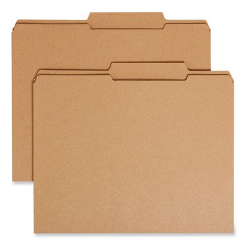 Smead 10776 2/5-Cut Tabs Right of Center Letter 0.75 in. Expansion Guide Height Reinforced Heavyweight Kraft File Folder - Brown (100/Box)