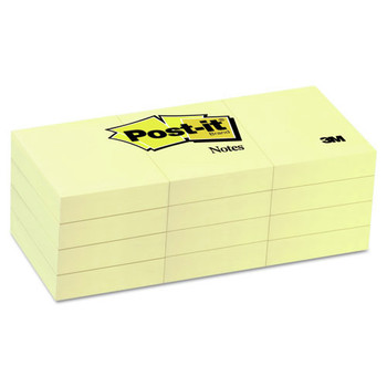  | Post-it Notes 653 1.38 in. x 1.88 in. Original Pads in Canary Yellow (12 Pads/Pack)