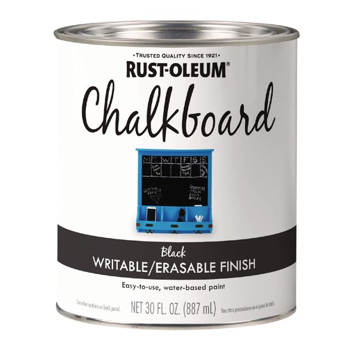 Painting | Rust-Oleum 301450 Chalkboard Paint, Matte Black, Quart Can image number 0