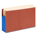 File Folders | Smead 74689 5.25 in. Expansion Legal Size Fully Lined 6.5 in. High Gussets Drop-Front End Tab File Pockets - Redrope/Blue (10/Box) image number 5