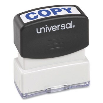 STAMPS AND STAMP SUPPLIES | Universal UNV10047 COPY Pre-Inked One Color, Message Stamp - Blue
