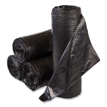 Inteplast Group S366022K 36 in. x 60 in. 22.1 mic 55 Gallon High-Density Commercial Can Liners - Black (150/Carton)