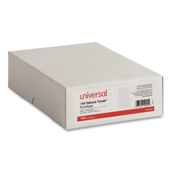 Universal UNV19005 #1 Square Flap Self-Adhesive Closure 6 in. x 9 in. Deluxe Tyvek Envelopes - White (100/Box)
