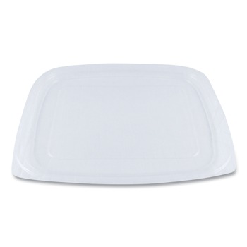 World Centric RDLCS24 6.5 in. x 7.5 in. x 0.3 in. PLA Rectangular Plastic Deli Container Lids - Clear (600/Carton)