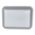 Food Trays, Containers, and Lids | GEN 3PWH 8.7 in. x 6.6 in. x 1.1 in. #3P Meat Trays - White (400/Carton) image number 3