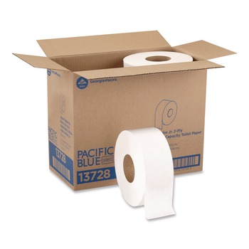  | Georgia Pacific Professional 13728 1000 ft. 2 Ply Jumbo Jr. Bath Tissue Rolls - White (8/Carton)