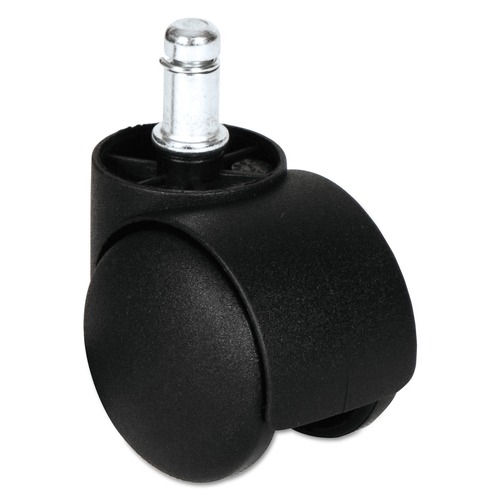 Office Chair Casters | Alera ALECASTERHT1 1-1/2 in. B Stem Dual Wheel Hooded Casters - Matte Black (5/Set) image number 0