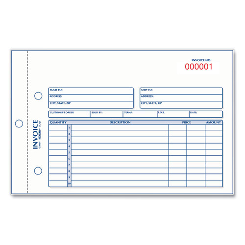 Notebooks & Pads | Rediform 7L721 50 Forms Total 5.5 in. x 7.88 in. Two-Part Carbonless Invoice Book image number 0