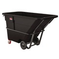 Trash & Waste Bins | Suncast Commercial RMTTSD150 1.5 cu. Yd. 1,300 lbs. Capacity Forkliftable Frame Standard Duty Tilt Truck - Black/Red image number 1