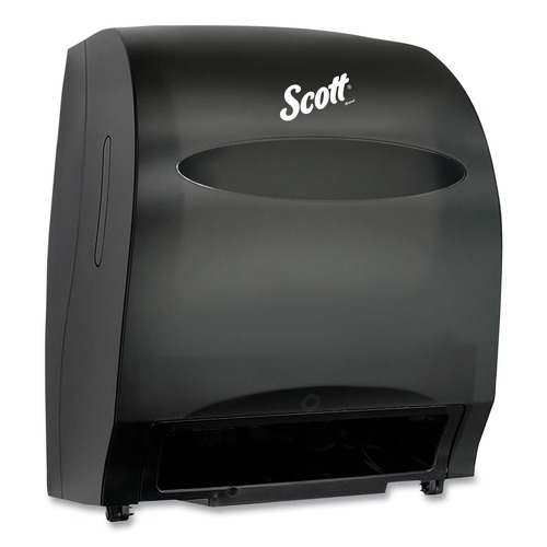 Paper Towel Holders | Scott 48860 Essential 12.7 in. x 9.57 in. x 15.76 in. Electronic Hard Roll Towel Dispenser - Black (1/Carton) image number 0