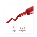 Permanent Markers | Universal UNV07052 Broad Chisel Tip Permanent Marker - Red (1 Dozen) image number 4
