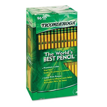 PENS PENCILS AND MARKERS | Ticonderoga X13872 HB #2 Pencil Value Pack - Black Lead/Yellow Barrel (96/Pack)
