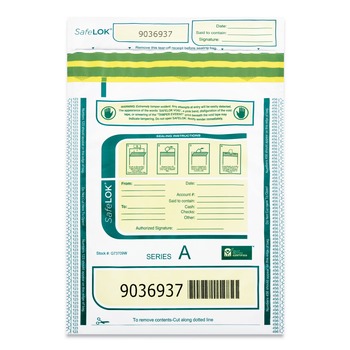  | SafeLOK 585089 9 x 12 Plastic Deposit Bag - White/Gray (100/Pack)