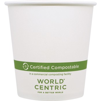 World Centric CU-PA-10 10 oz. Paper Hot Cups - White (1000/Carton)