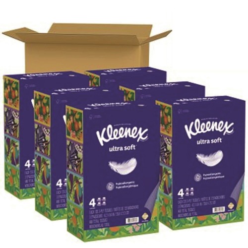Tissues | Kleenex 54315 Ultra Soft 3-Ply Facial Tissue - White (6/Carton) image number 0