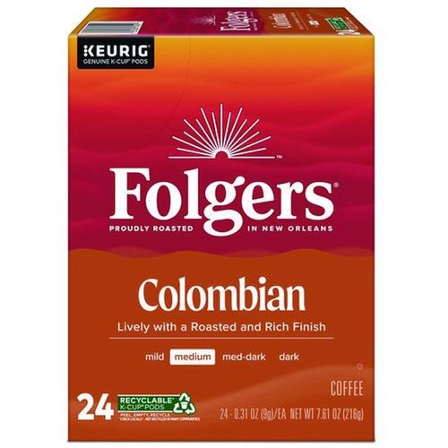 Coffee | Folgers 5000363990 100% Colombian Coffee K-Cups (24/Box) image number 0