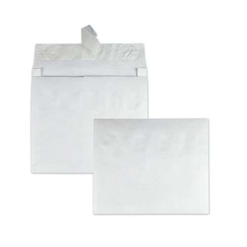 Envelopes & Mailers | Survivor QUAR4650 Tyvek 12 x 16 14 lb. Lightweight Square Flap Open End Expansion Mailers - White (100/Carton) image number 0