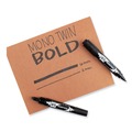 Back to School Sale | Tombow 56646 Mono Twin Fine/Broad Tips Bold Permanent Marker - Black (10/Box) image number 4