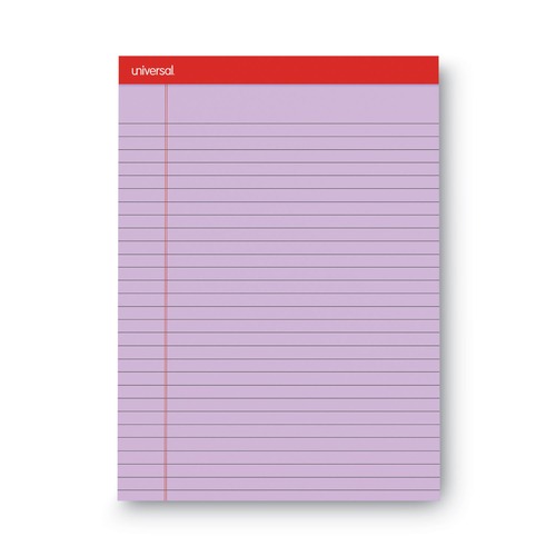 Notebooks & Pads | Universal UNV35884 8.5 in. x 11 in. Colored Perforated 50-Sheet Writing Pads - Wide/Legal Rule, Orchid (1 Dozen) image number 0