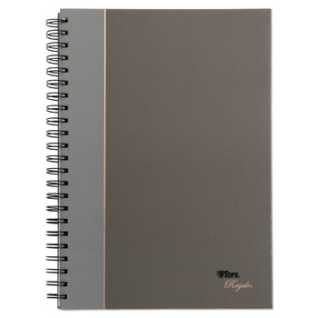 TOPS 25332 Royale 11.75 in. x 8.25 in. Sheets 1-Subject Medium/College Rule Wirebound Business Notebooks - Black/Gray Cover