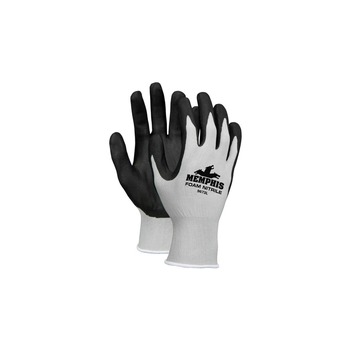 DISPOSABLE GLOVES | MCR Safety 9673XL Economy Foam Nitrile Gloves - X-Large Gray/Black (1-Dozen)