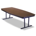 Office Electronics & Batteries | Barricks E-368WA 96 in. x 36 in. x 30 in. Economy Boat Conference Folding Table - Walnut/Black image number 1