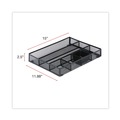 Desktop Organizers | Universal UNV20021 15 in. x 11.88 in. x 2.5 in. 6 Compartments Metal Mesh Drawer Organizer - Black image number 8