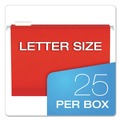 File Folders | Pendaflex 04152X2 RED 1/5-Cut Tabs 2 in. Capacity Letter Size Extra Capacity Reinforced Hanging File Folders with Box Bottom - Red (25/Box) image number 5