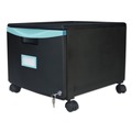 Office Filing Cabinets & Shelves | Storex 61270U01C 1 Legal/letter-Size File Drawer 14.75 in. x 18.25 in. x 12.75 in. Single-Drawer Mobile Filing Cabinet - Black/Teal image number 1