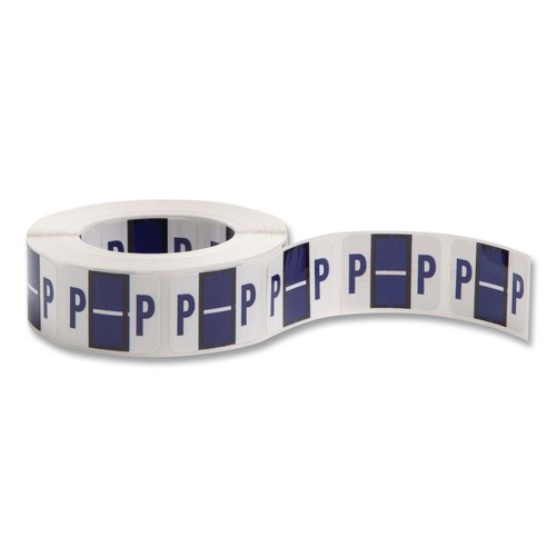 Labels | Smead 67086 1 in. x 1.25 in. "P" End Tab Filing Label - White/Violet (500/Roll) image number 0