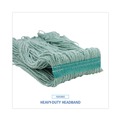  | Boardwalk BWK502GNNB Premium Standard Cotton/Rayon Fiber Mop Head - Medium, Green (12/Carton) image number 7
