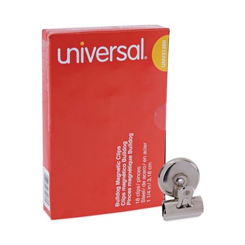 Universal UNV31260 Bulldog Magnetic Clips - Small, Nickel (18/Pack)