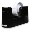 Back to School Sale! Save an additional 15%! | Scotch C-24 3 in. Core ABS Heavy Duty Weighted Desktop Tape Dispenser with One Roll of Tape - Black image number 2