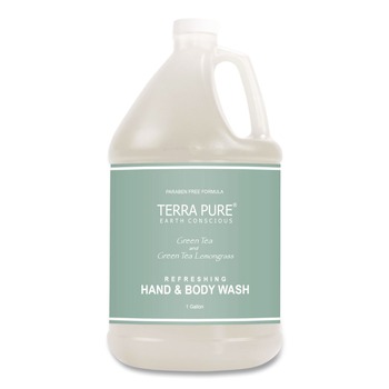 PRODUCTS | Diversified Hospitality Solutions 002294EA Terra Pure 1-Gallon Bottle Body Wash - Green Tea and Lemongrass Scent