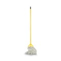 Mops | Boardwalk BWK620 60 in. Quick Change Side-Latch Plastic Mop Head Aluminum Handle - Yellow image number 3