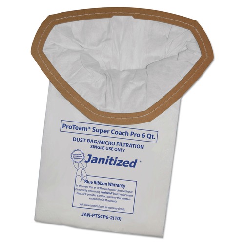 Computer & Electronics Cleaning | Janitized JAN-PTSCP6-2(10) Vacuum Filter Bags Designed to Fit ProTeam Super Coach Pro 6/GoFree Pro (100/Carton) image number 0