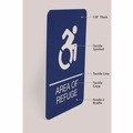 Floor Signs & Safety Signs | Headline Sign 7783 6 x 9 Area of Refuge ADA Sign - Blue Face/White Graphics image number 3