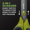 Arts & Crafts Supplies | Scotch 1488NS 8 in. Long 2.7 in. Cut Length Non-Stick Unboxing Scissors - Straight Green/Black Handle image number 2