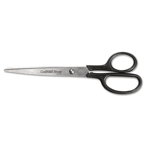 Arts & Crafts Supplies | Westcott 10572 8 in. Long 3 in. Cut Length Straight Contract Scissors - Straight Black Handle image number 0