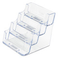 Desktop Organizers | Deflecto 70841 3.94 in. x 3.5 in. x 3.75 in. Plastic 4-Pocket Business Card Holder - Clear image number 0