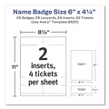 Label & Badge Holders | Avery 08520 4.25 in. x 6 in. Top Load Lanyard-Style Badge Holder with Laser/Inkjet Inserts - White (25/Pack) image number 4